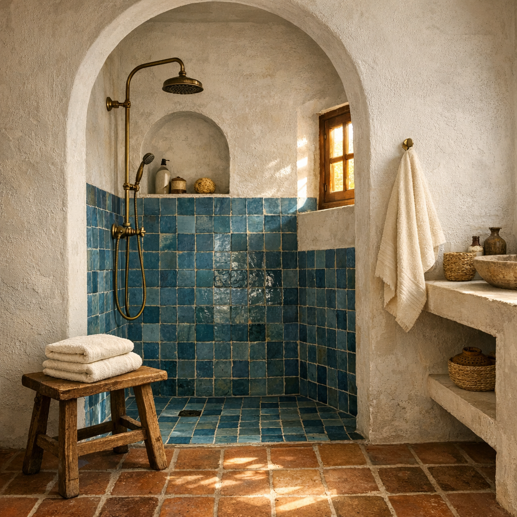 Klassisk marmor-badeværelse med tidløst design